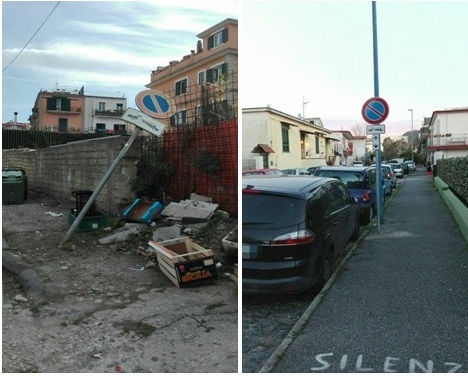 A Pozzuoli i segnali stradali “camminano”!